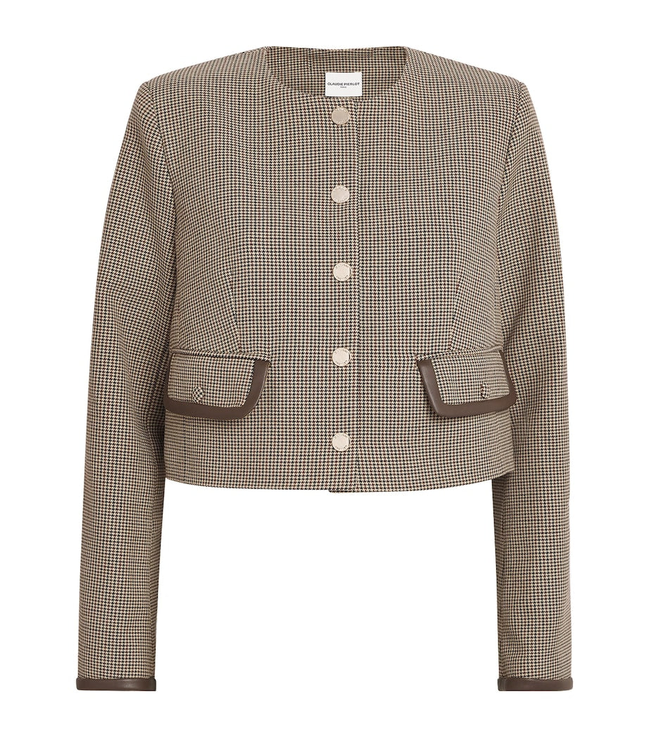 Multi Houndstooth Cropped Jacket