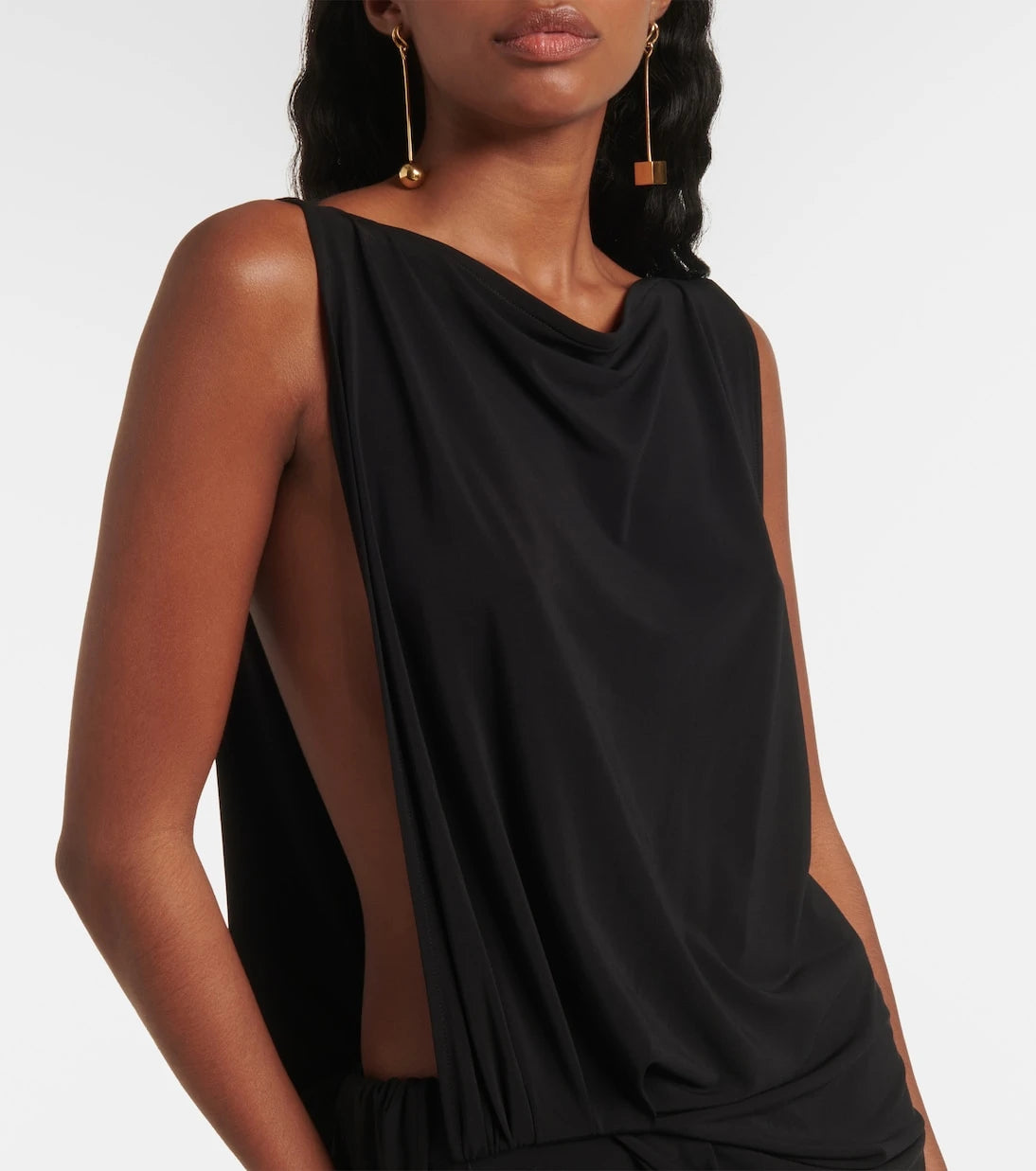 Jacquemus - Peplo draped jersey maxi dress