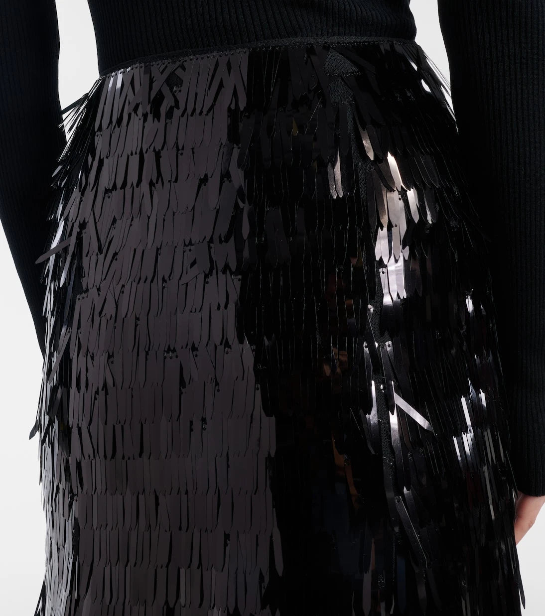 Self-Portrait - Sequined high-rise midi skirt