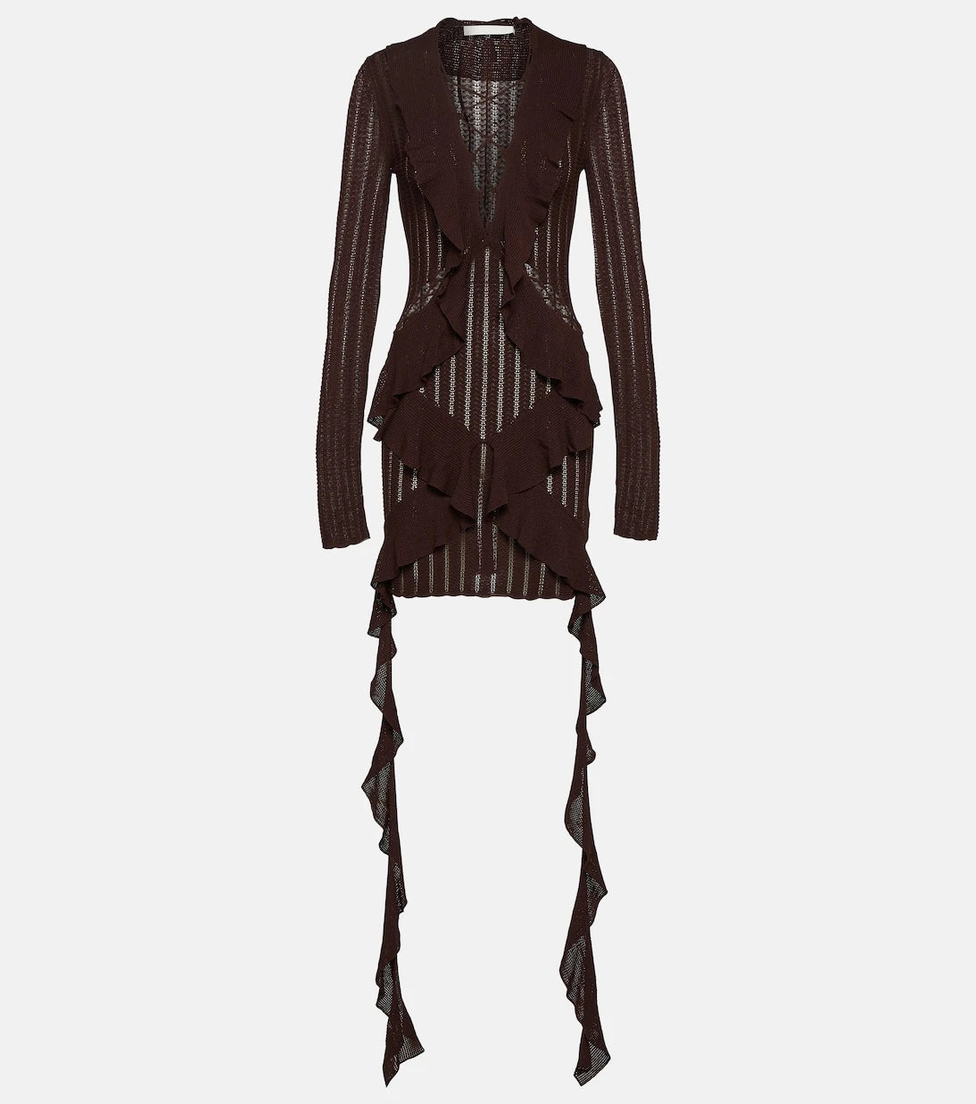 Dion Lee - Ruffled pointelle minidress