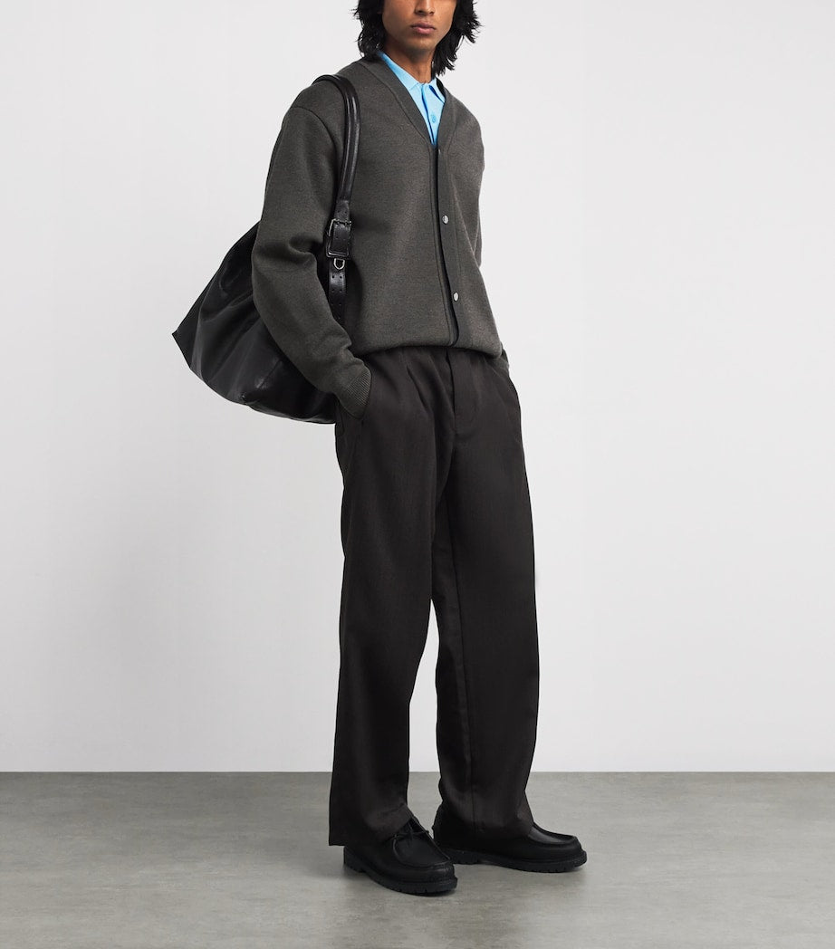 Beige Merino-Blend Doppio Cardigan