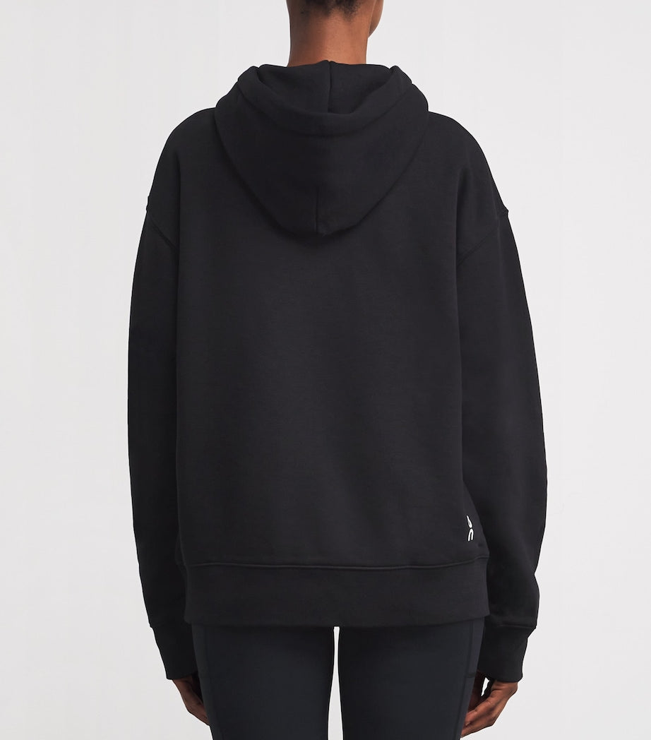 Black Organic Cotton-Blend Club Hoodie