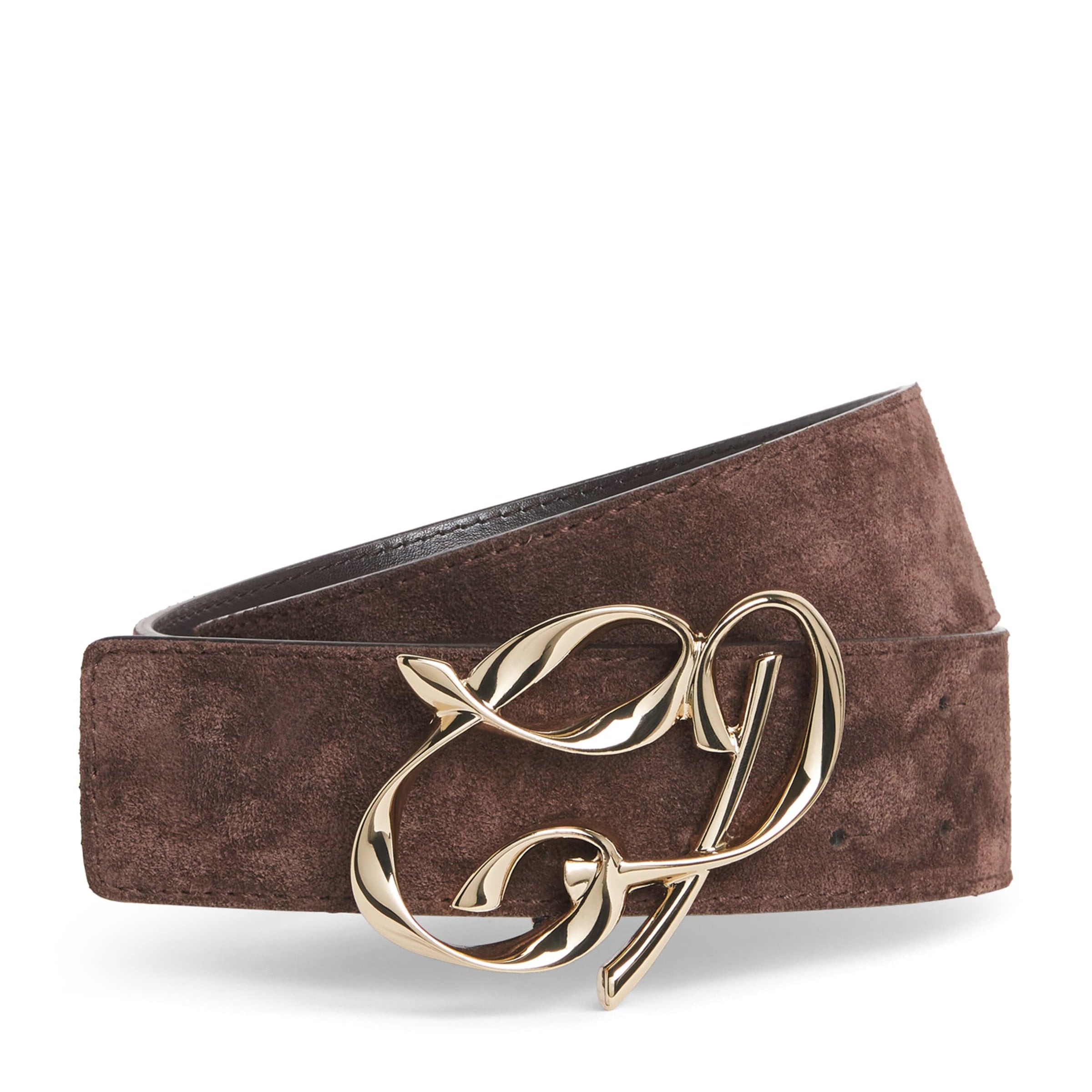Claudie Pierlot Brown Suede Logo Belt