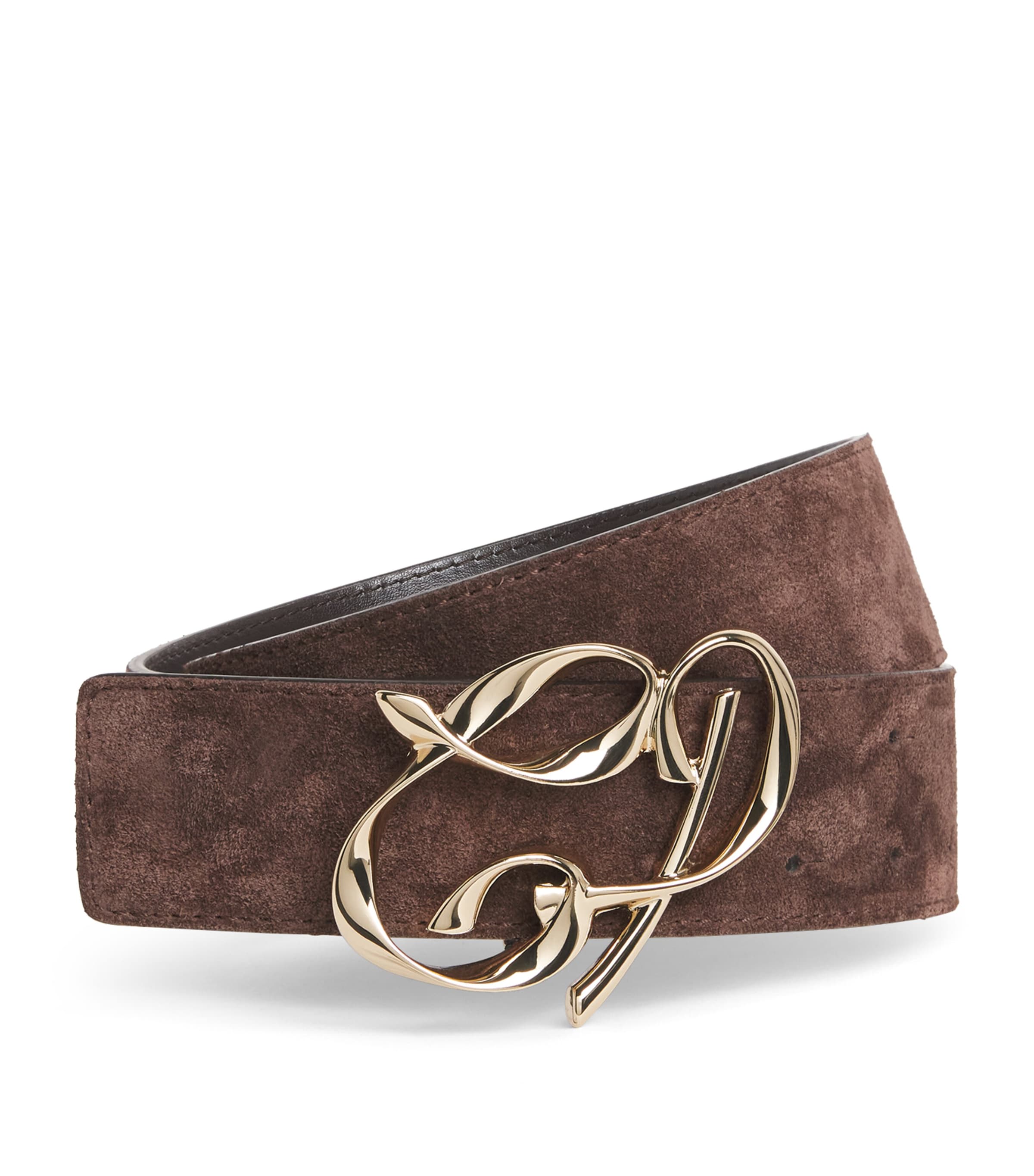Claudie Pierlot Brown Suede Logo Belt