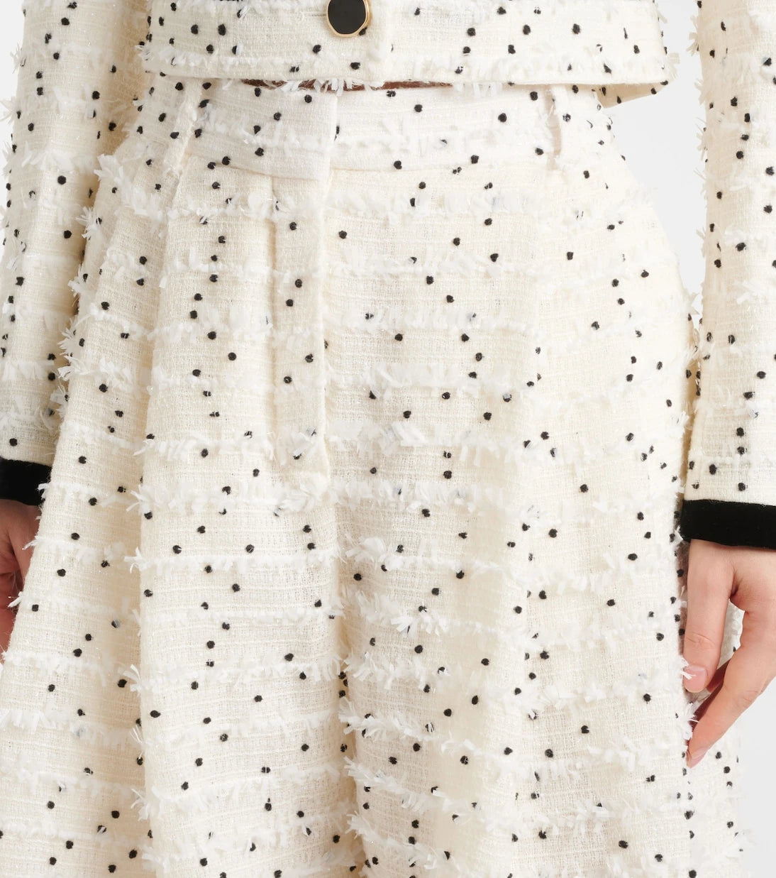 Nina Ricci - High-rise wool-blend tweed shorts