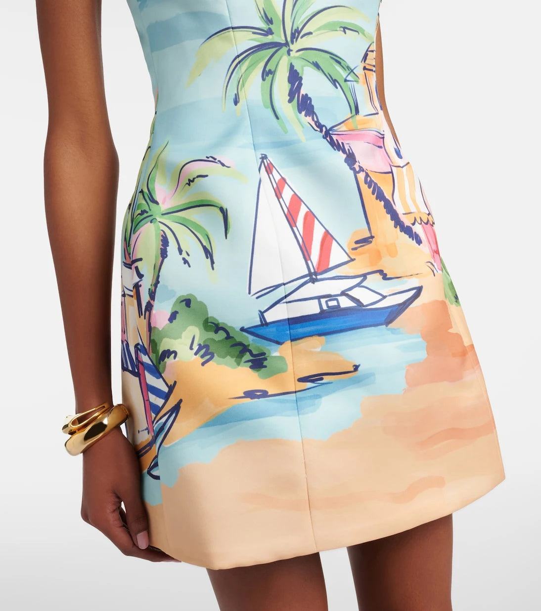 Leo Lin - Printed bustier dress