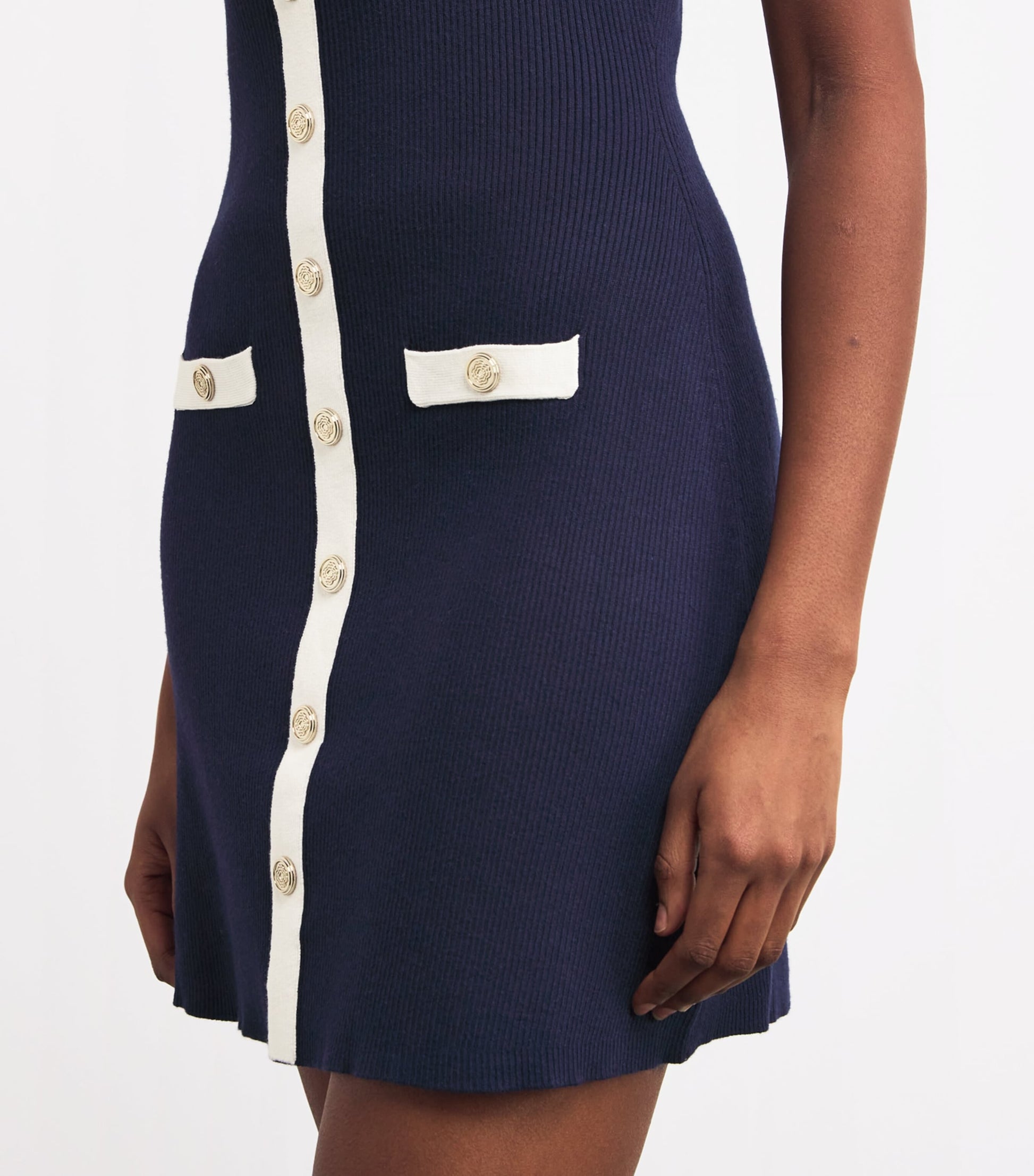 Blue Knitted Mini Dress