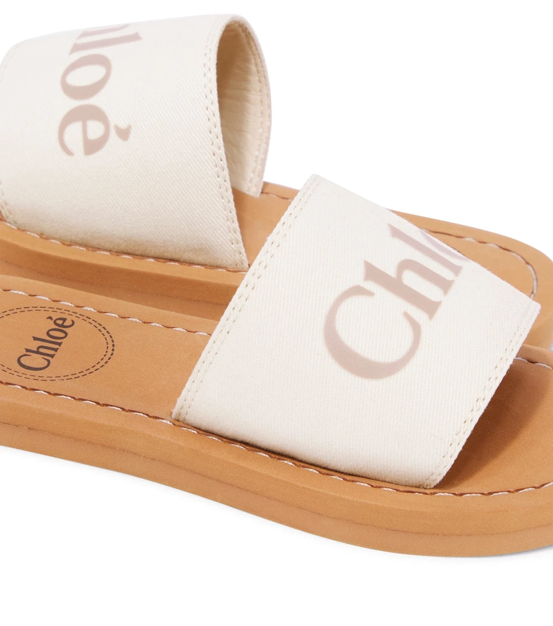 Chloé Kids - شرائح دينم بشعار بارز