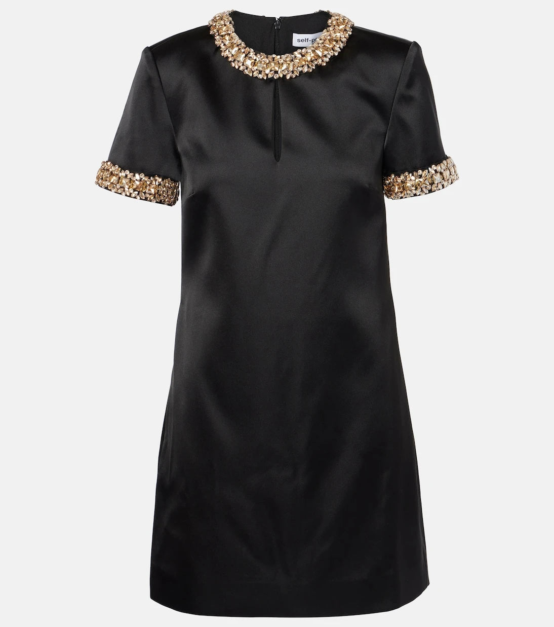 Self-Portrait - Embellished satin minidress