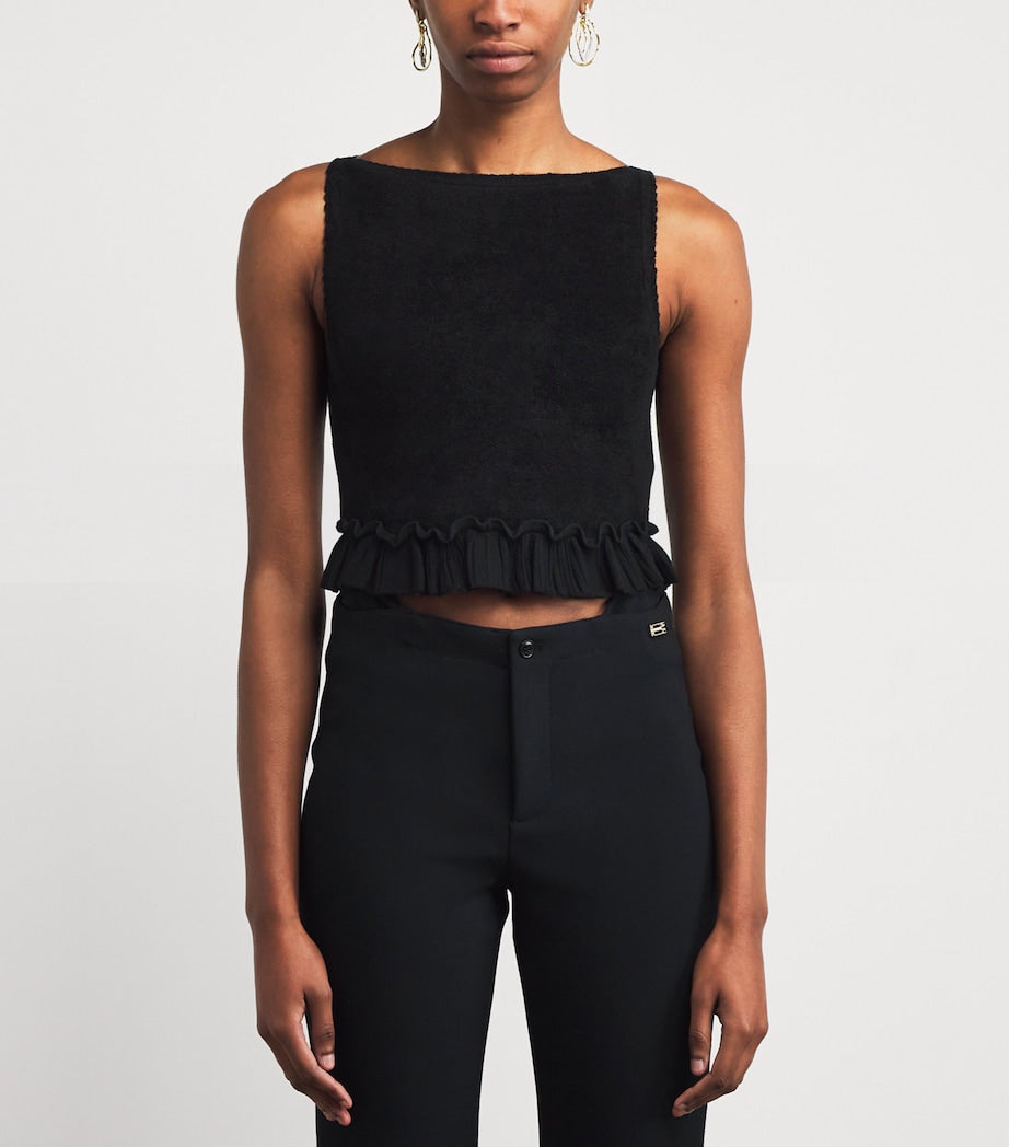 Black Knitted Crop Top