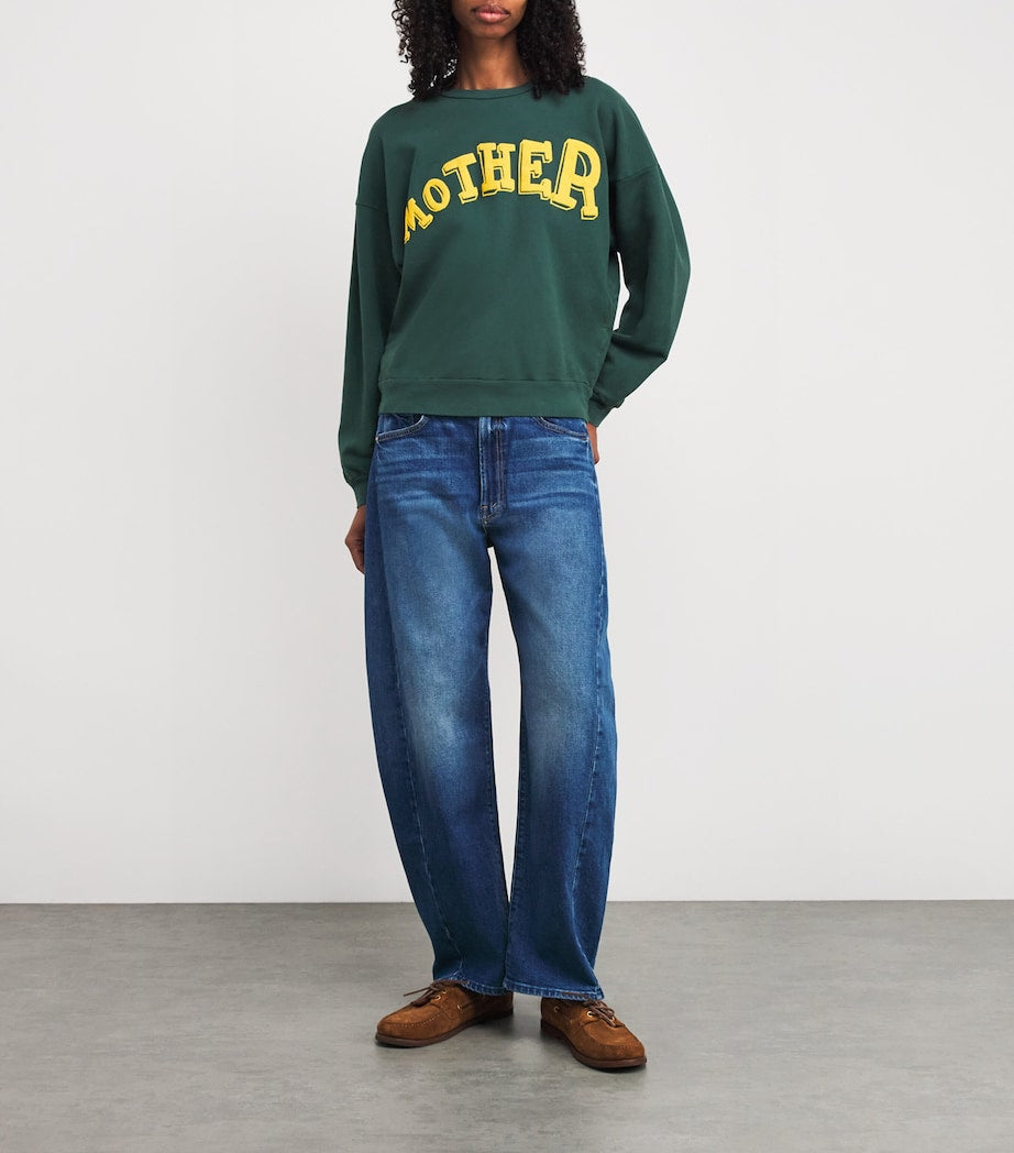 MOTHER Green The Drop Square Sweatshirt