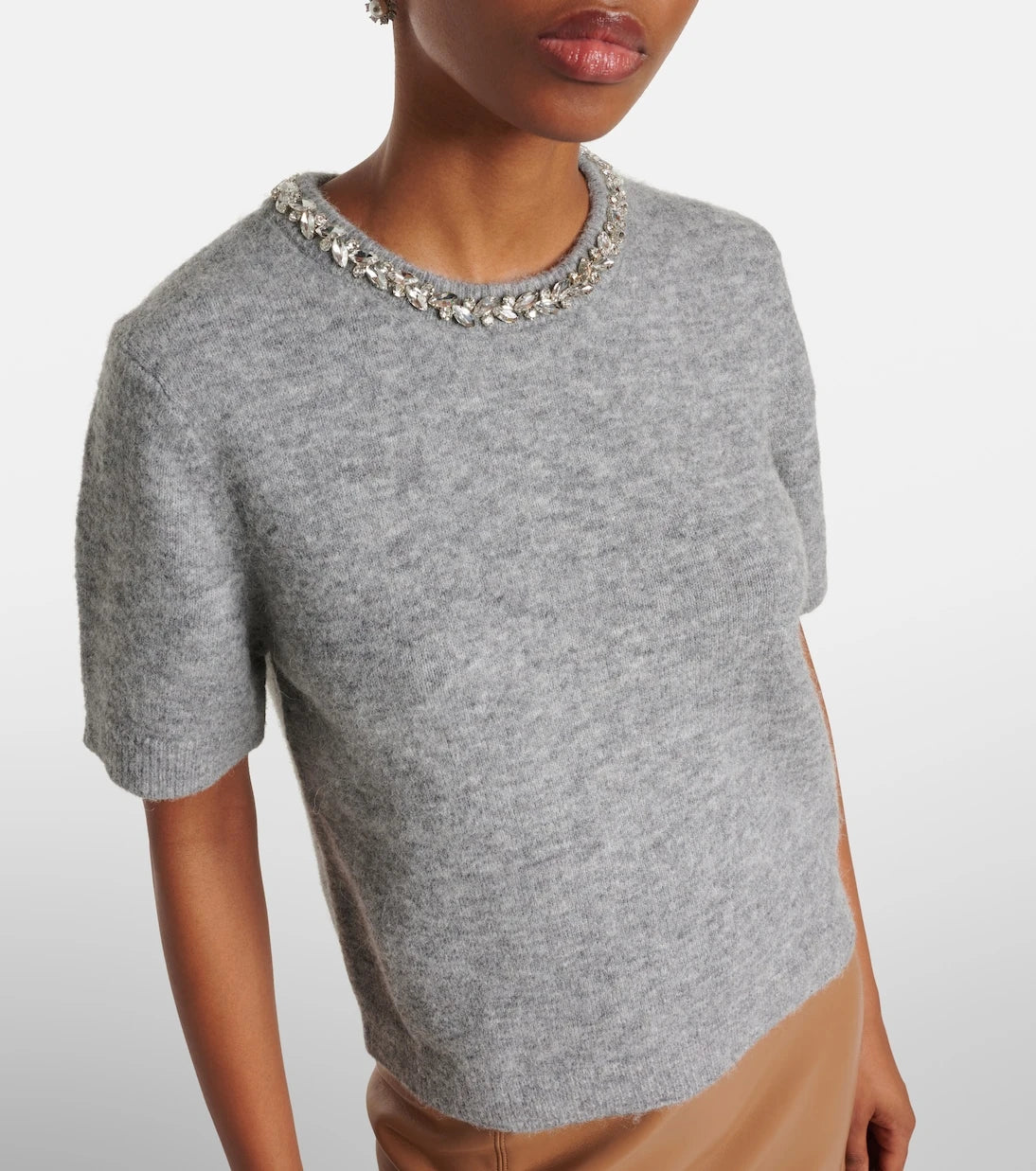 Velvet - Layton embellished alpaca and wool-blend top