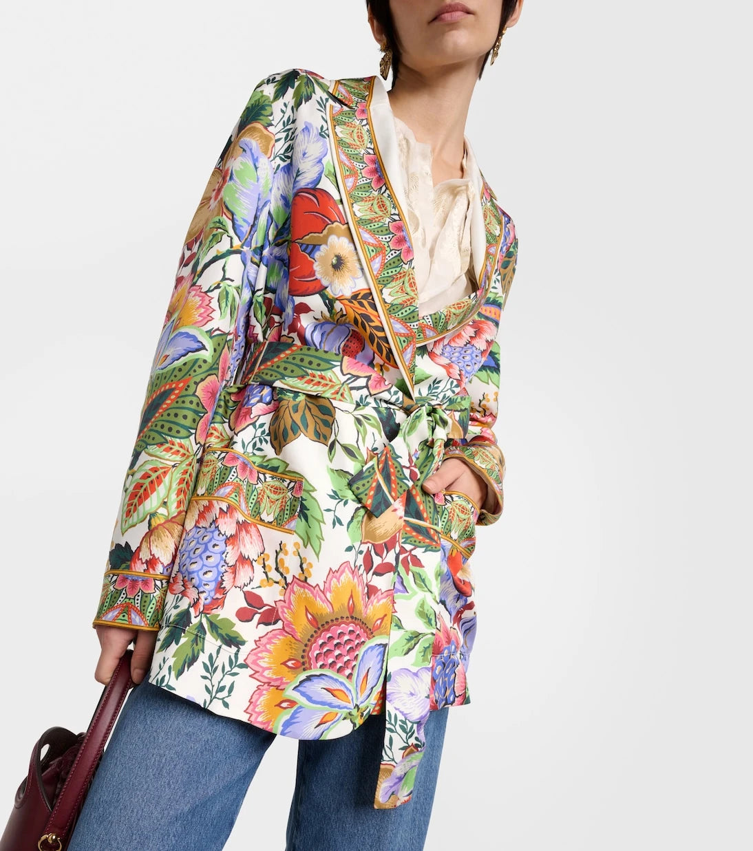 Etro - Çiçekli ipek anvelop ceket