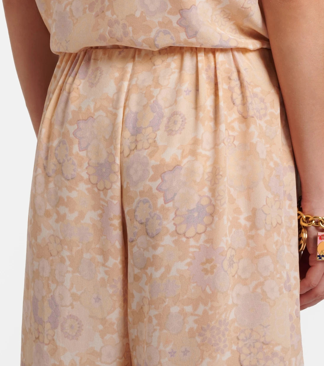 Chloé - Floral ruffled silk wide-leg pants