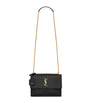 Saint Laurent Black Medium Sunset Croc-Embossed Shoulder Bag