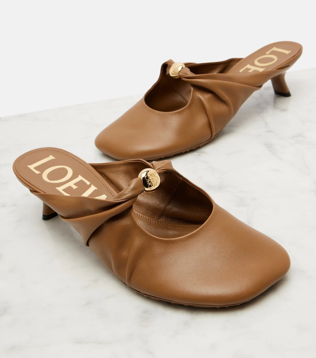 Loewe - Pebble 45 leather mules