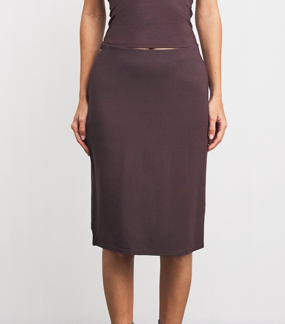 Burgundy Soft Lounge Midi Skirt