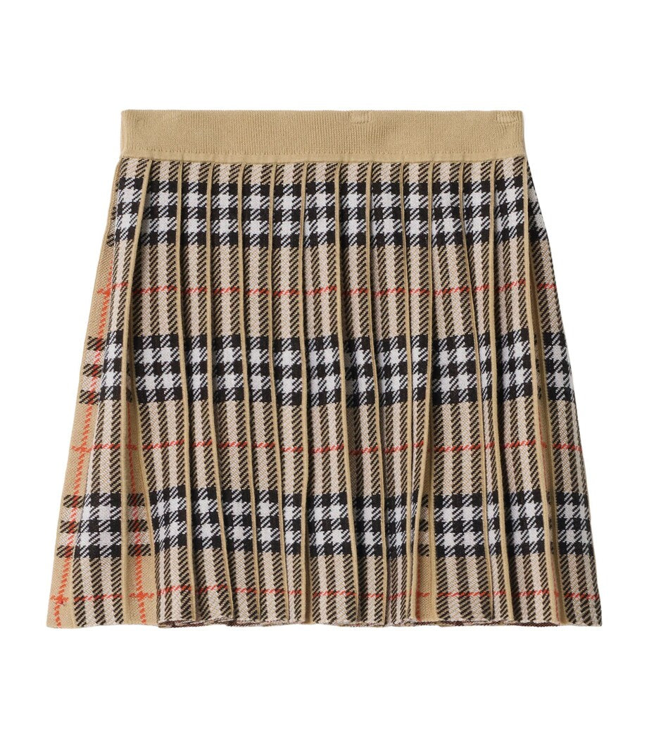 Burberry Kids Wool-Blend Check Pleated Skirt (3-12 Years)