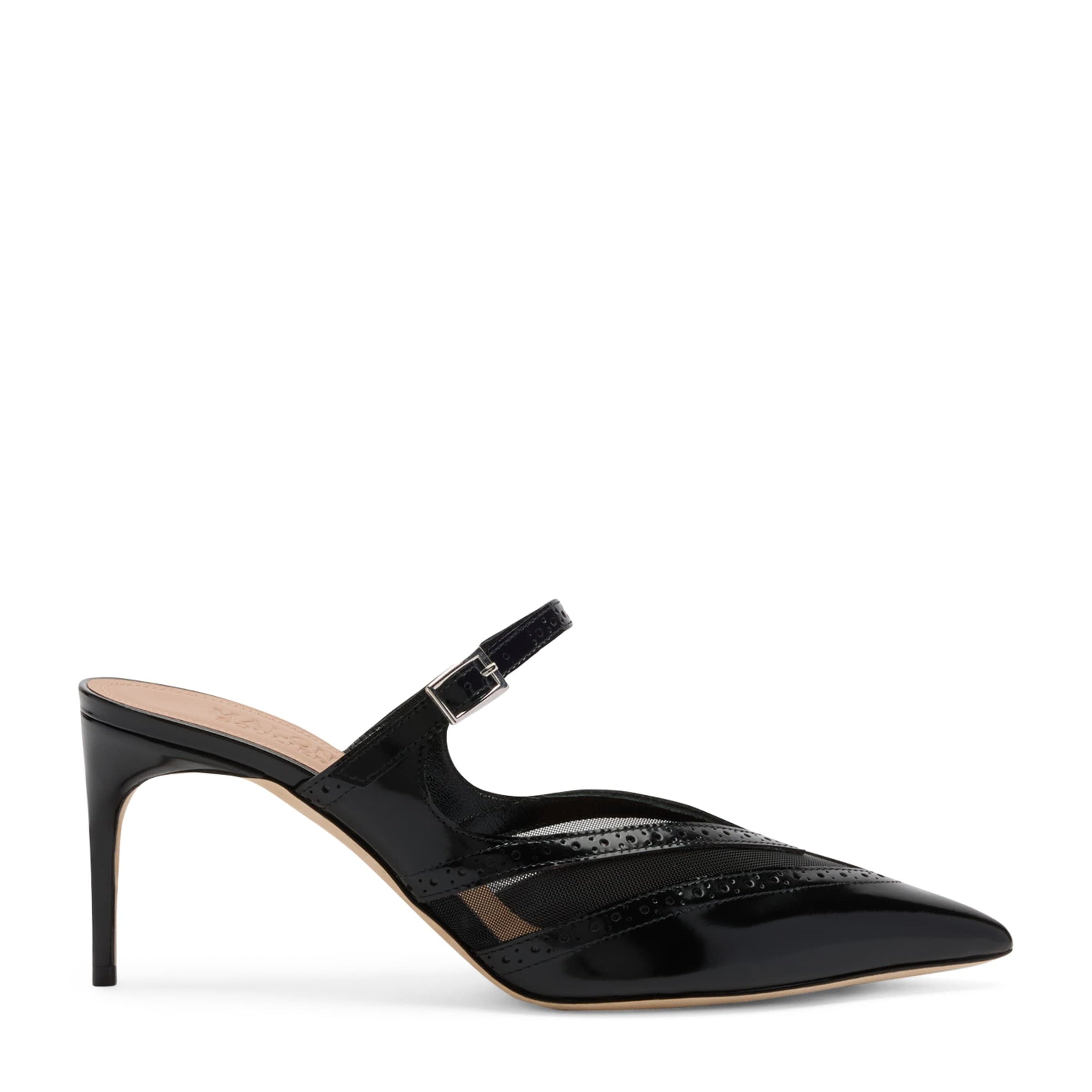 Malone Souliers Black Leather Cristi Mules 70