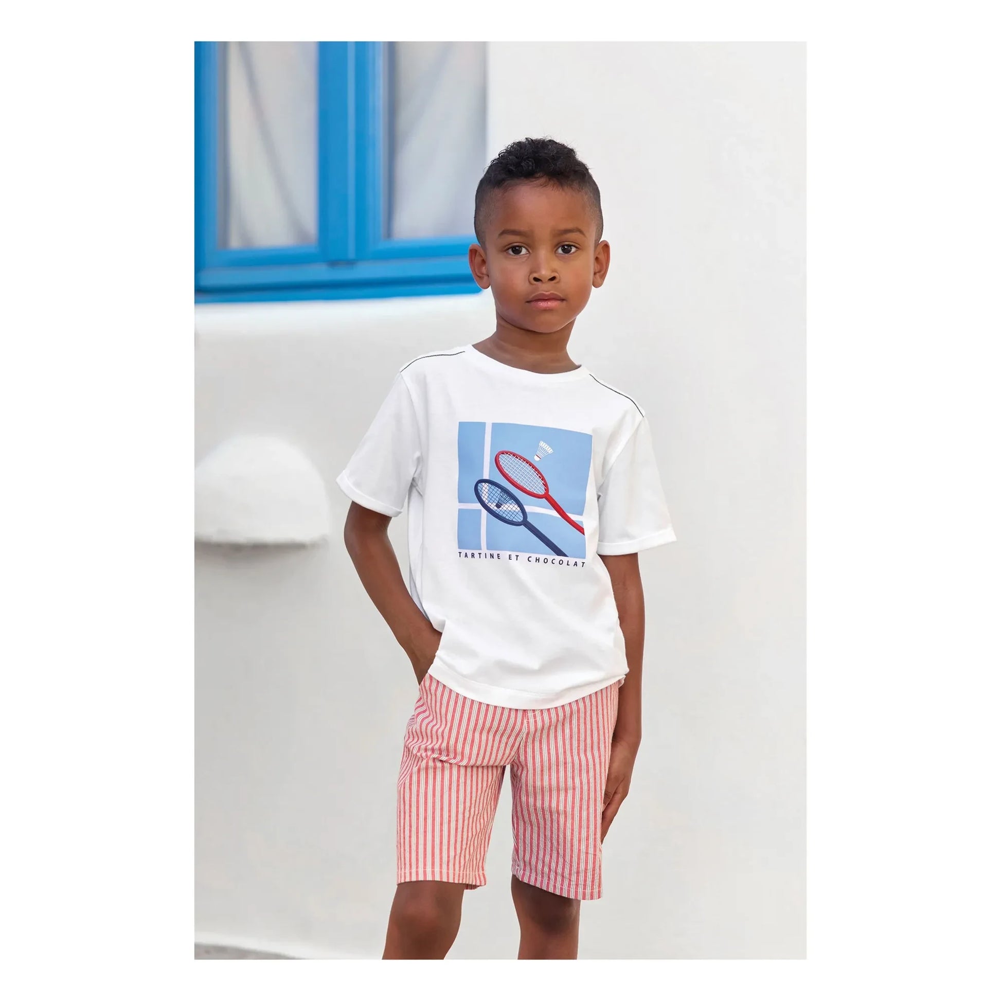Tartine et Chocolat - Striped Bermuda shorts | Red