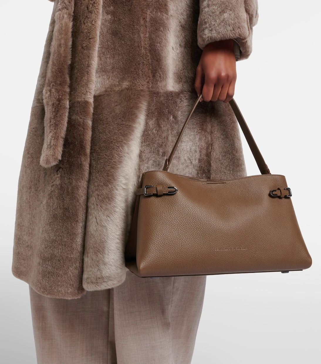 Brunello Cucinelli - Medium leather top-handle bag