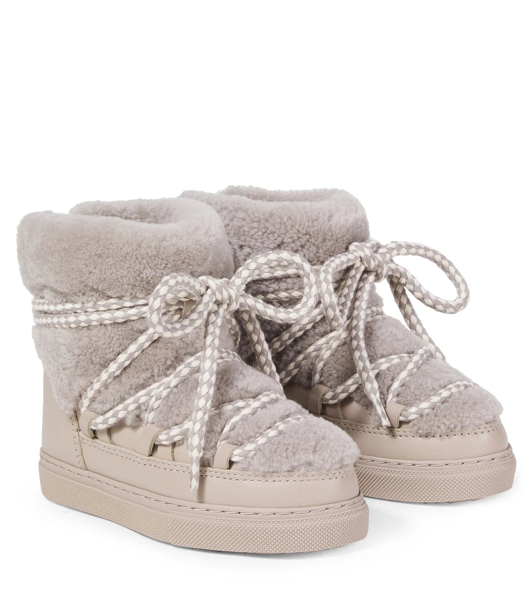 Inuikii Kids - Leather-trimmed shearling snow boots
