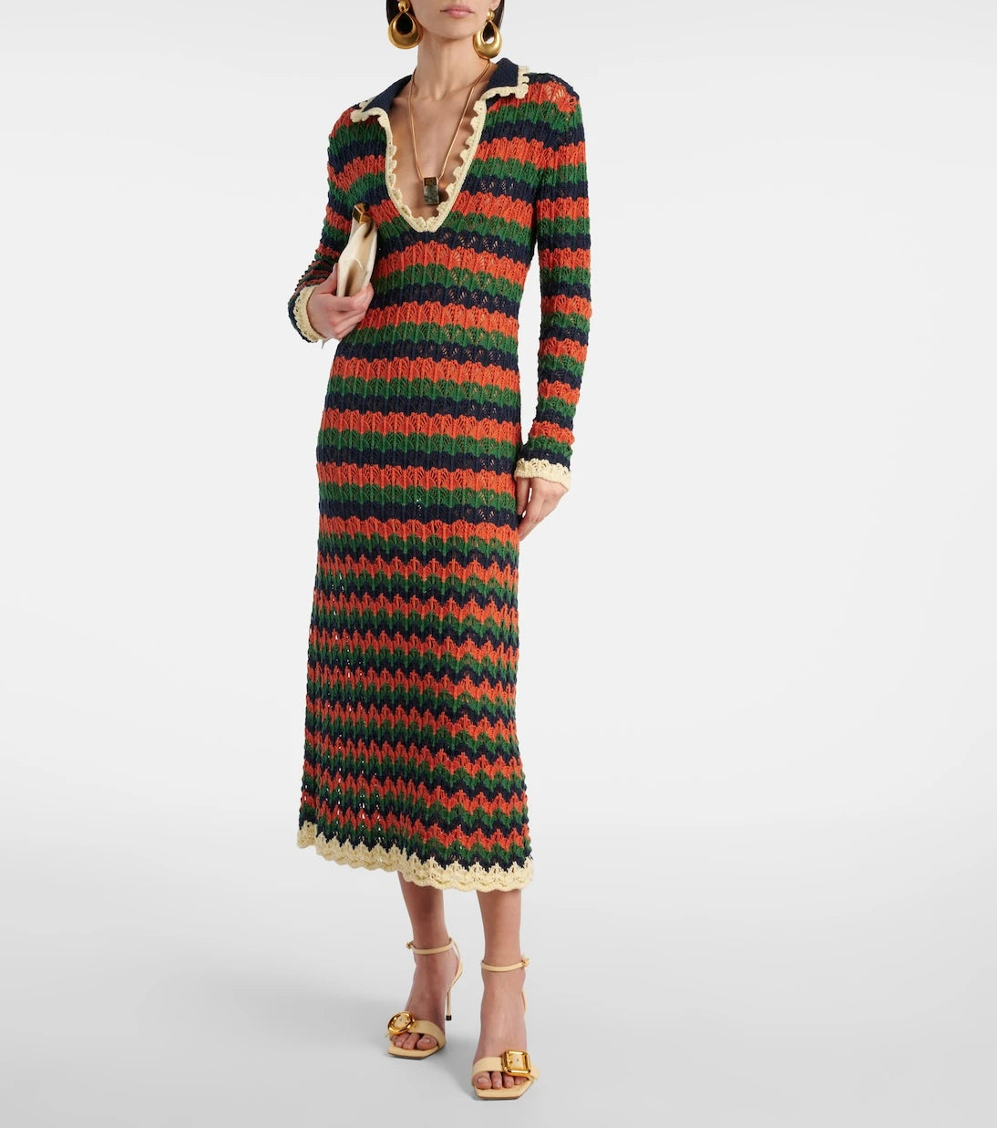 La DoubleJ - Perry crochet cotton polo dress