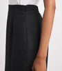Black Linen Matilda Midi Skirt