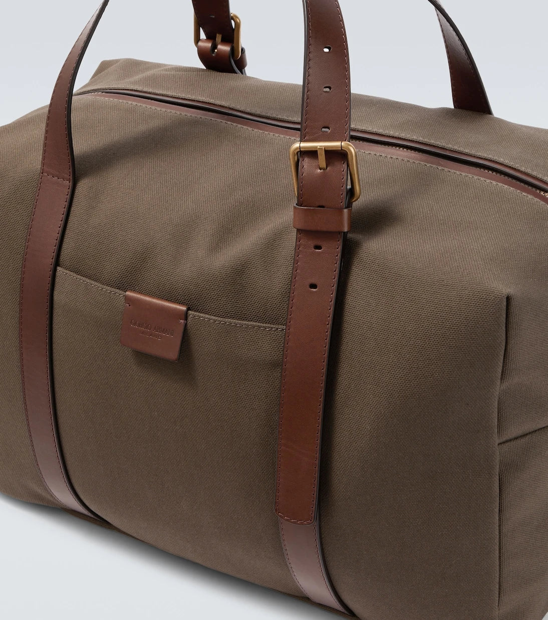 Giorgio Armani - Leather-trimmed canvas duffel bag