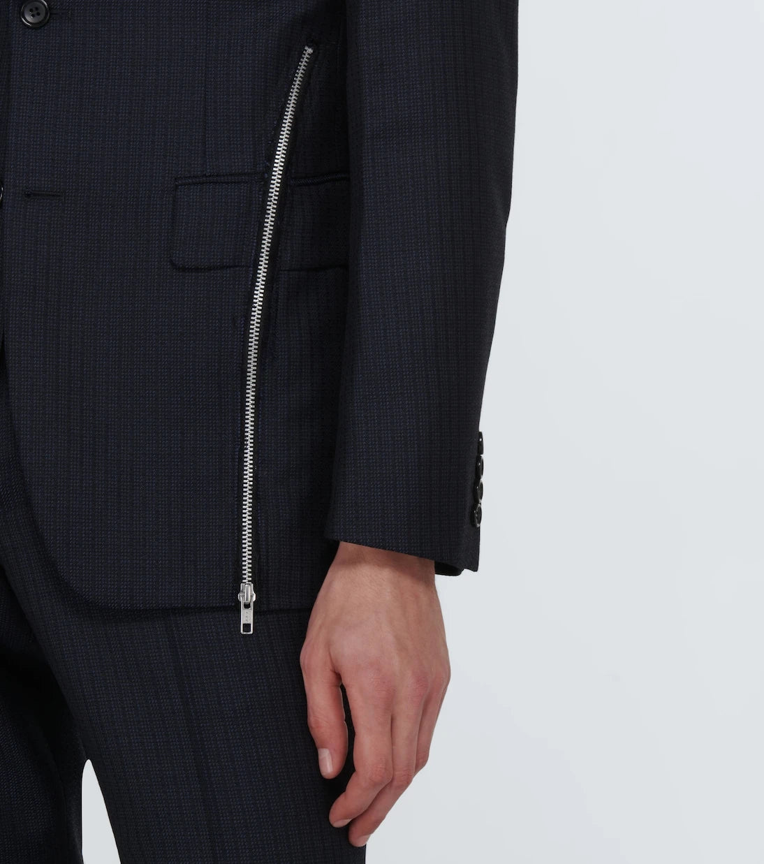 Comme des Garçons Homme Deux - Zip-embellished wool blazer