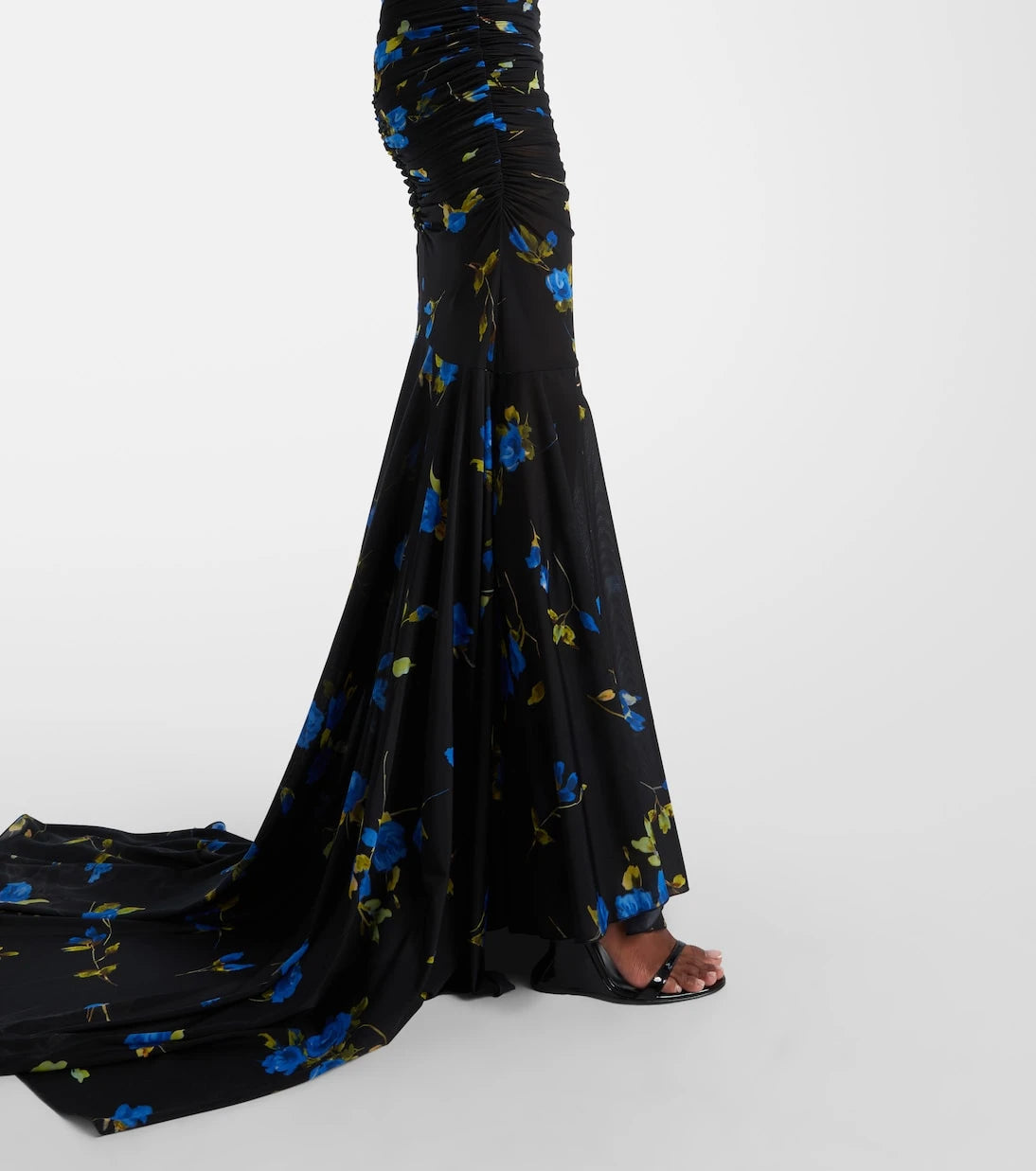 Blumarine - Floral draped jersey maxi dress