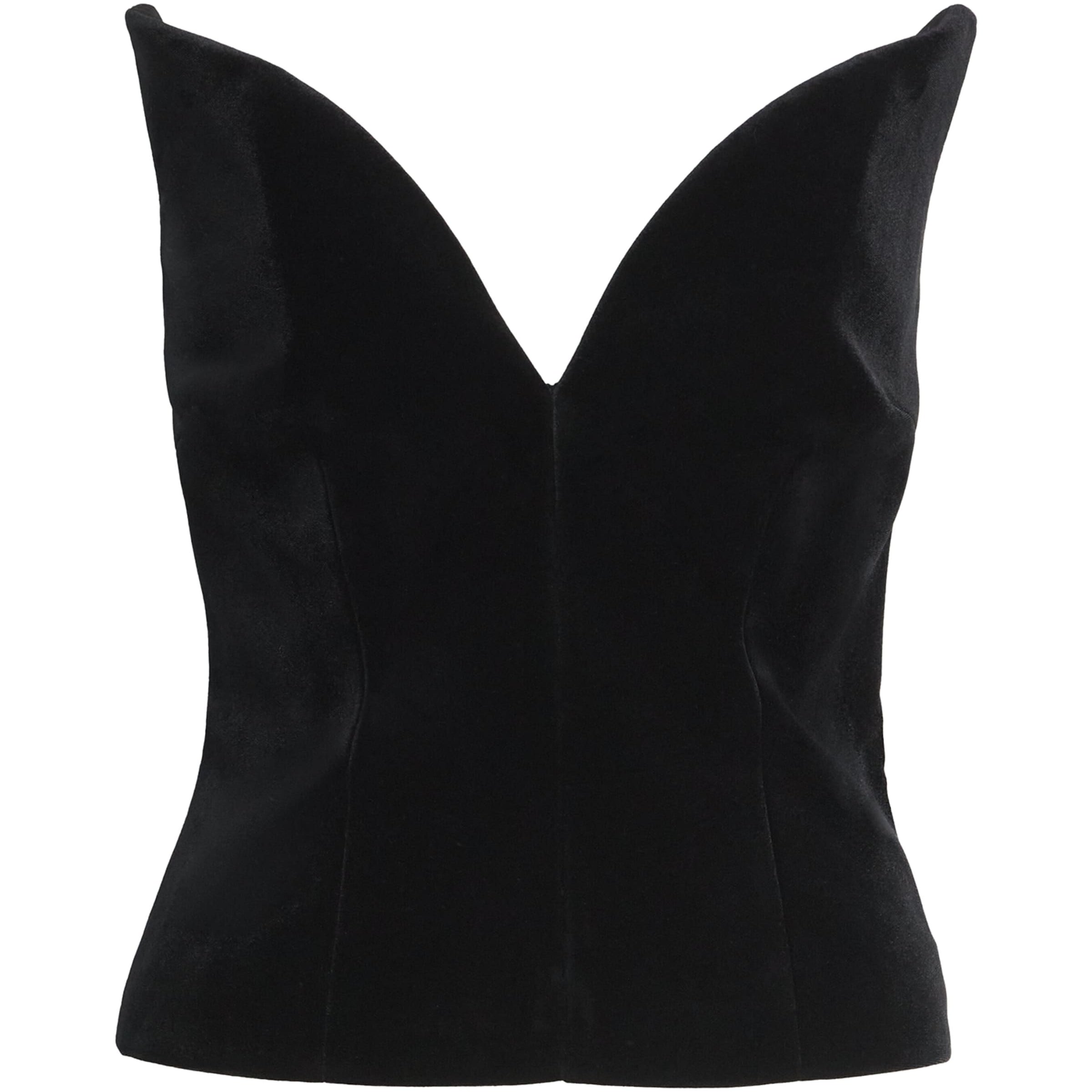 Roland Mouret Black Velvet Corset Top