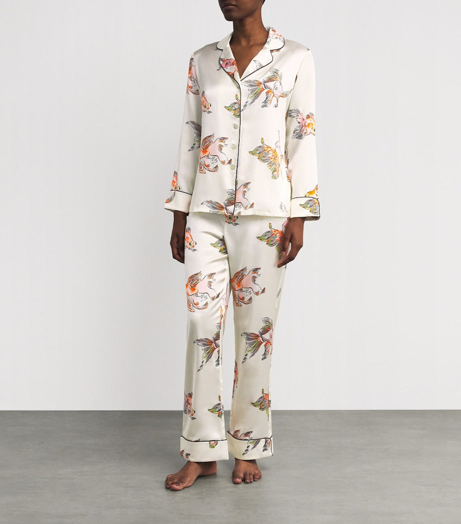 Olivia von Halle Multi Silk Lila Cora Pyjama Set