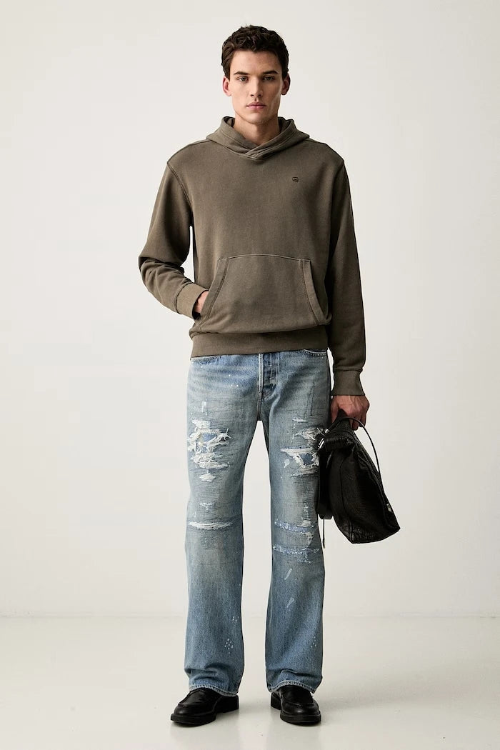 G-Star erkek pamuklu kapüşonlu sweatshirt Unit washed hdd