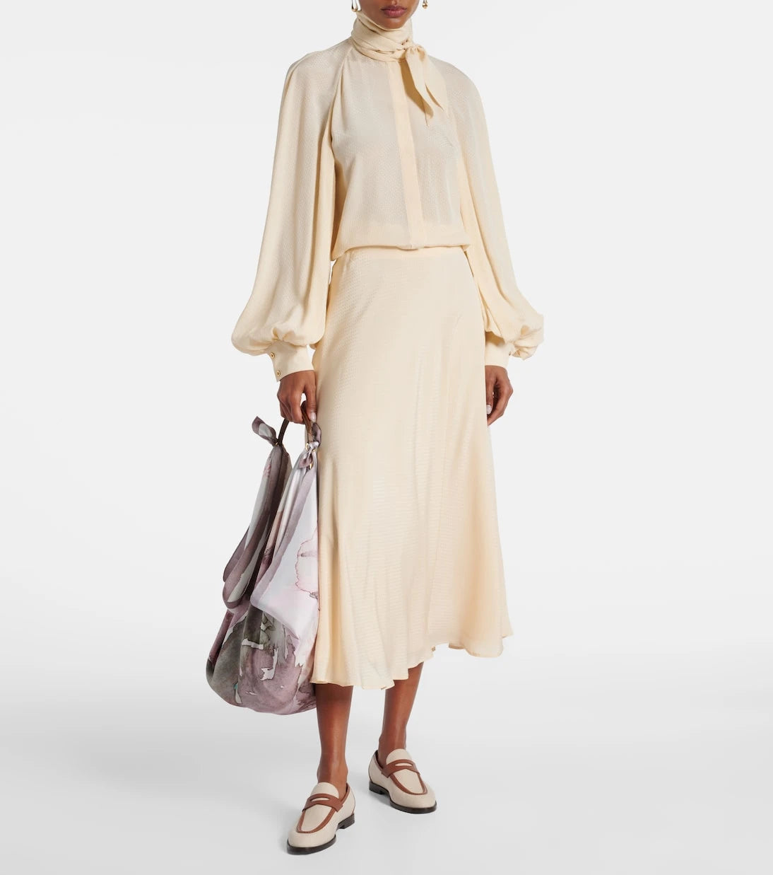 Loro Piana - تنورة إريكا ميدي حريرية
