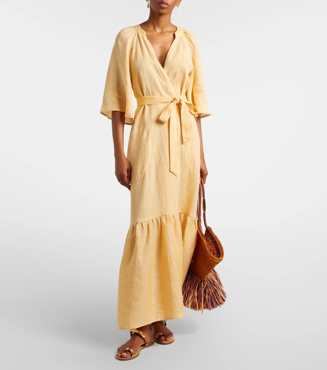 Eres - Audacieuse belted linen midi dress