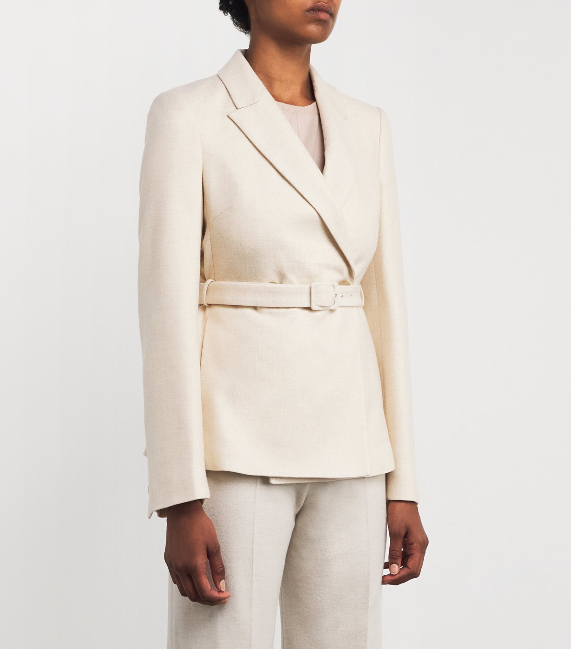 Cashmere Belted Double-Breasted Blazer