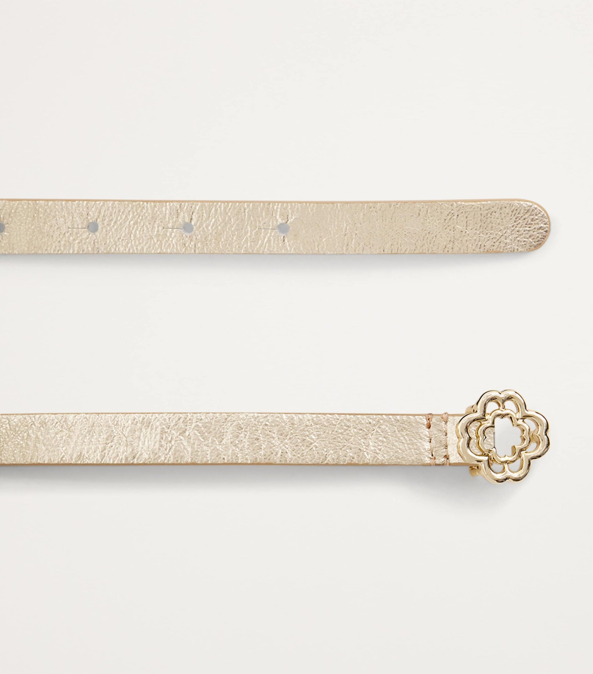 Gold Leather Clover Belt