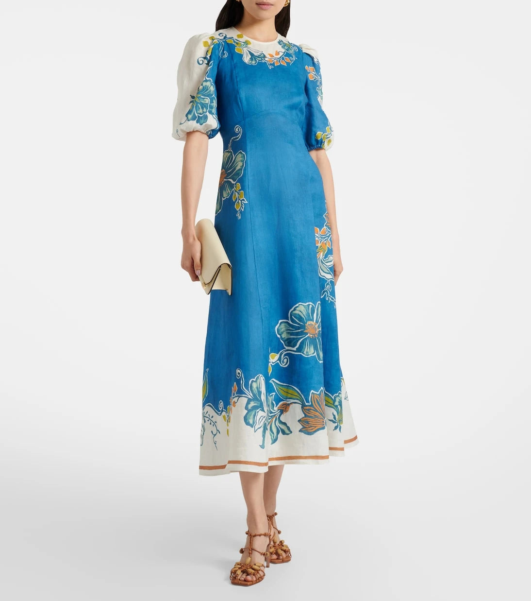 Alémais - Luda floral linen midi dress