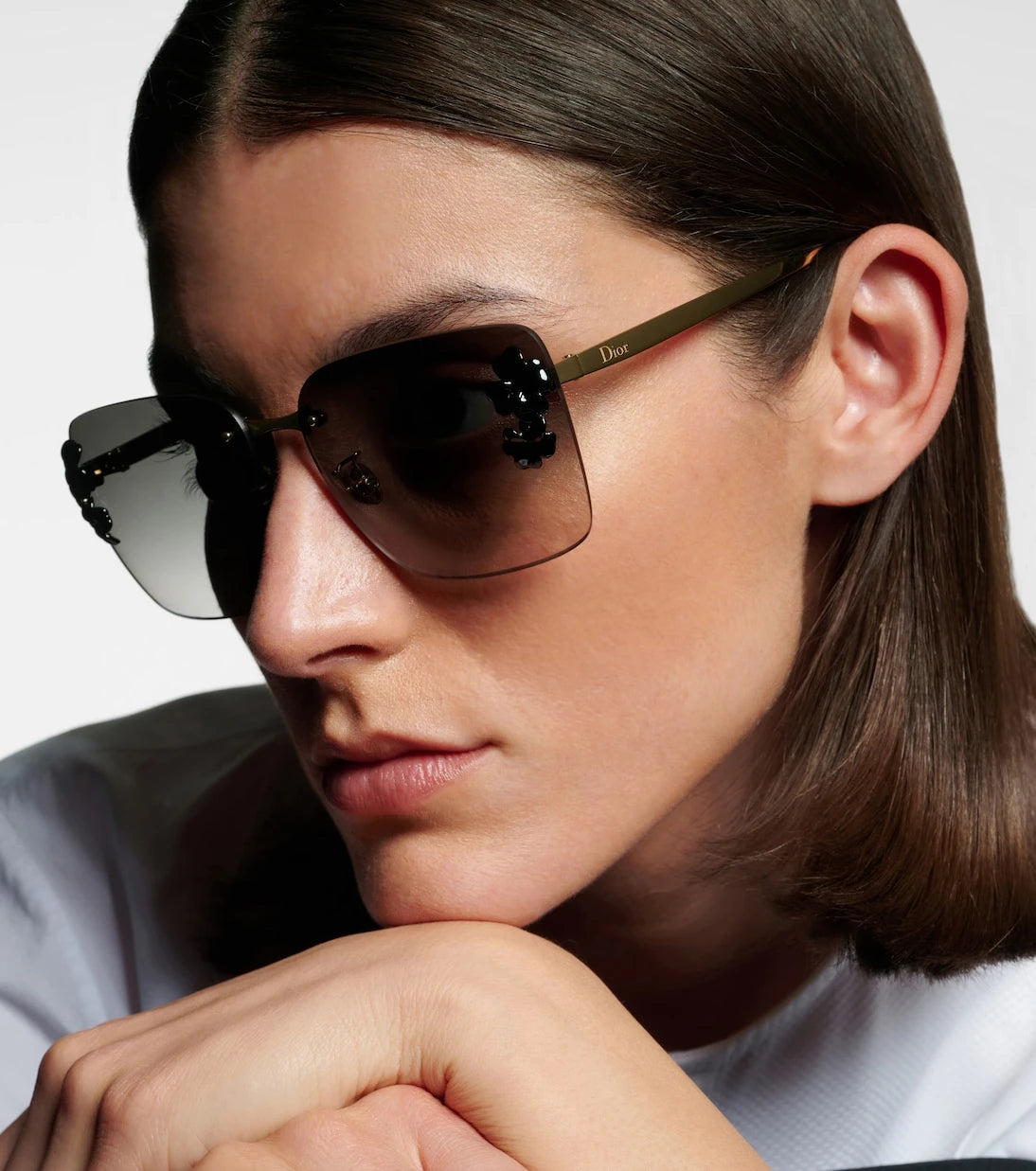 Dior Eyewear - Dior Clover embellished square sunglasses