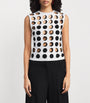 A.W.A.K.E. Mode White Layered Holes Sleeveless Top