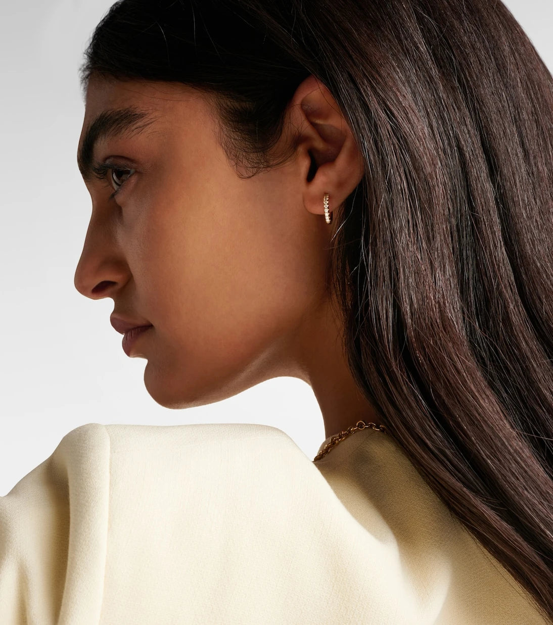 Spinelli Kilcollin - Micro Hoop Pavé 18kt gold single earring with diamond
