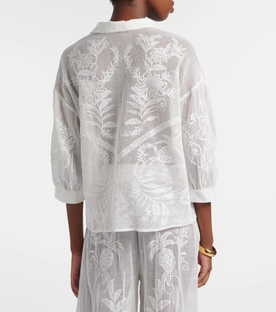 Farm Rio - Nina embroidered cotton shirt