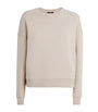 Weekend Max Mara Beige Cotton-Blend Embroidered-Logo Sweatshirt
