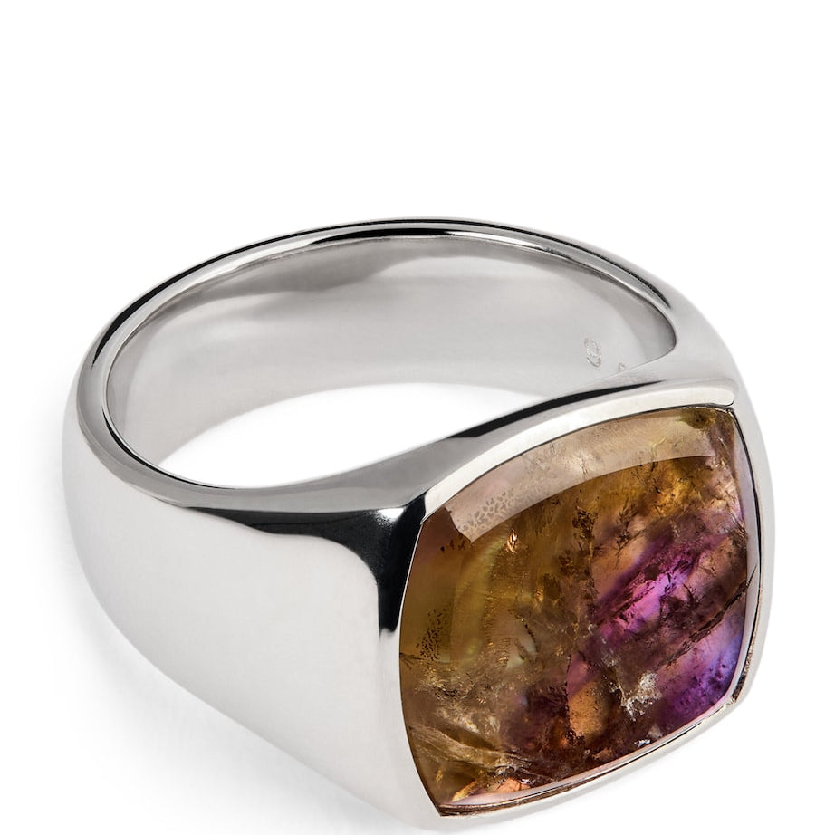 Sterling Silver Cushion Sakura Ring