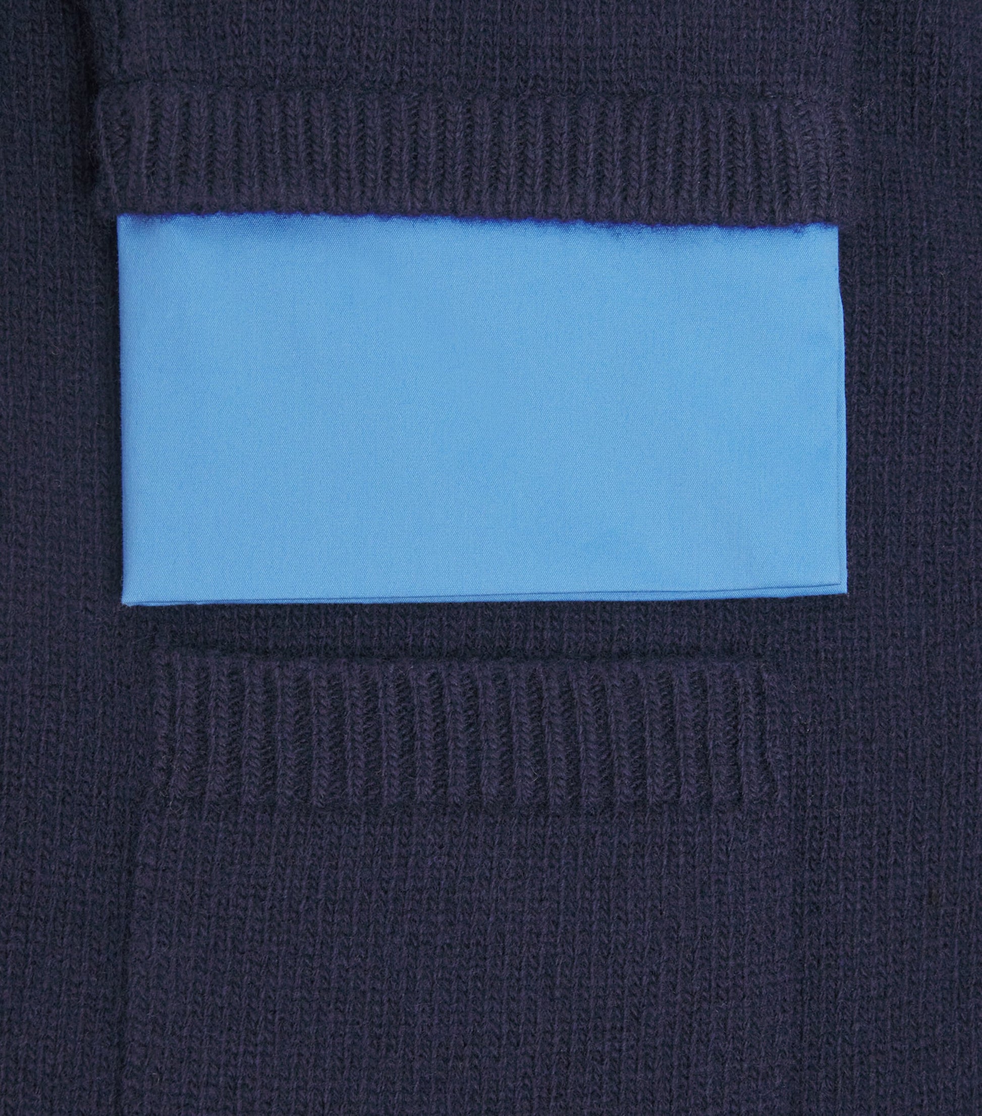 Blue Wool Shirt-Style Cardigan