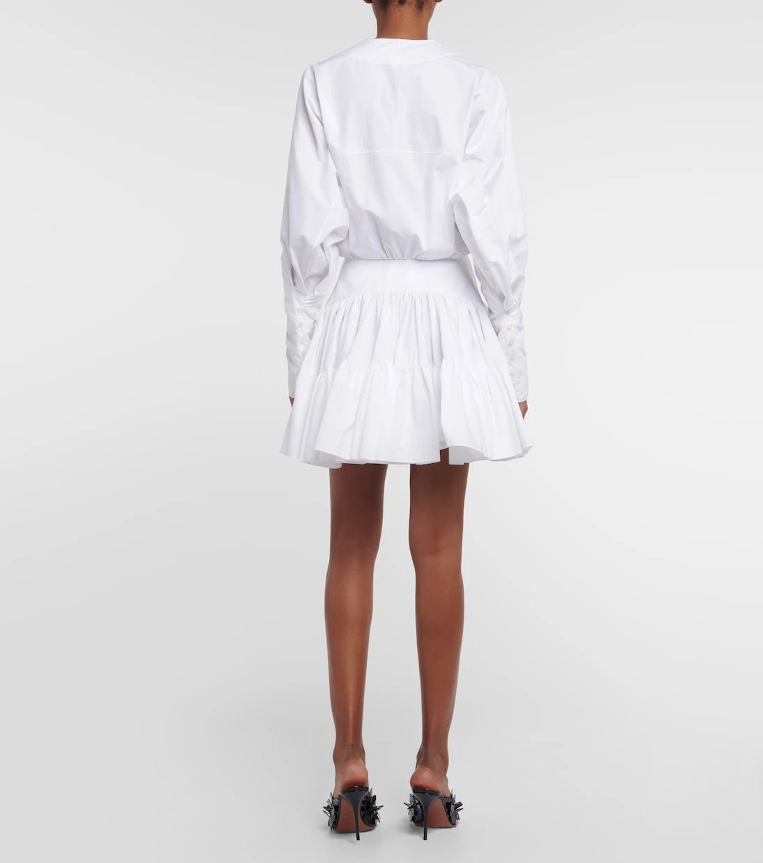 Alaïa - فستان قصير من القطن البوبلين