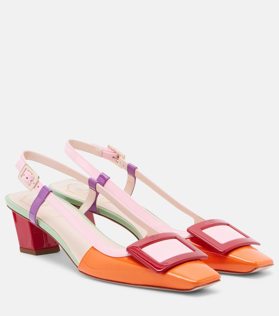 Roger Vivier - Belle Vivier leather slingback pumps