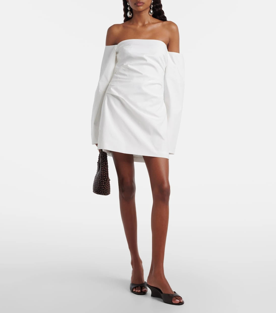 SIR - Martina off-shoulder cotton poplin minidress