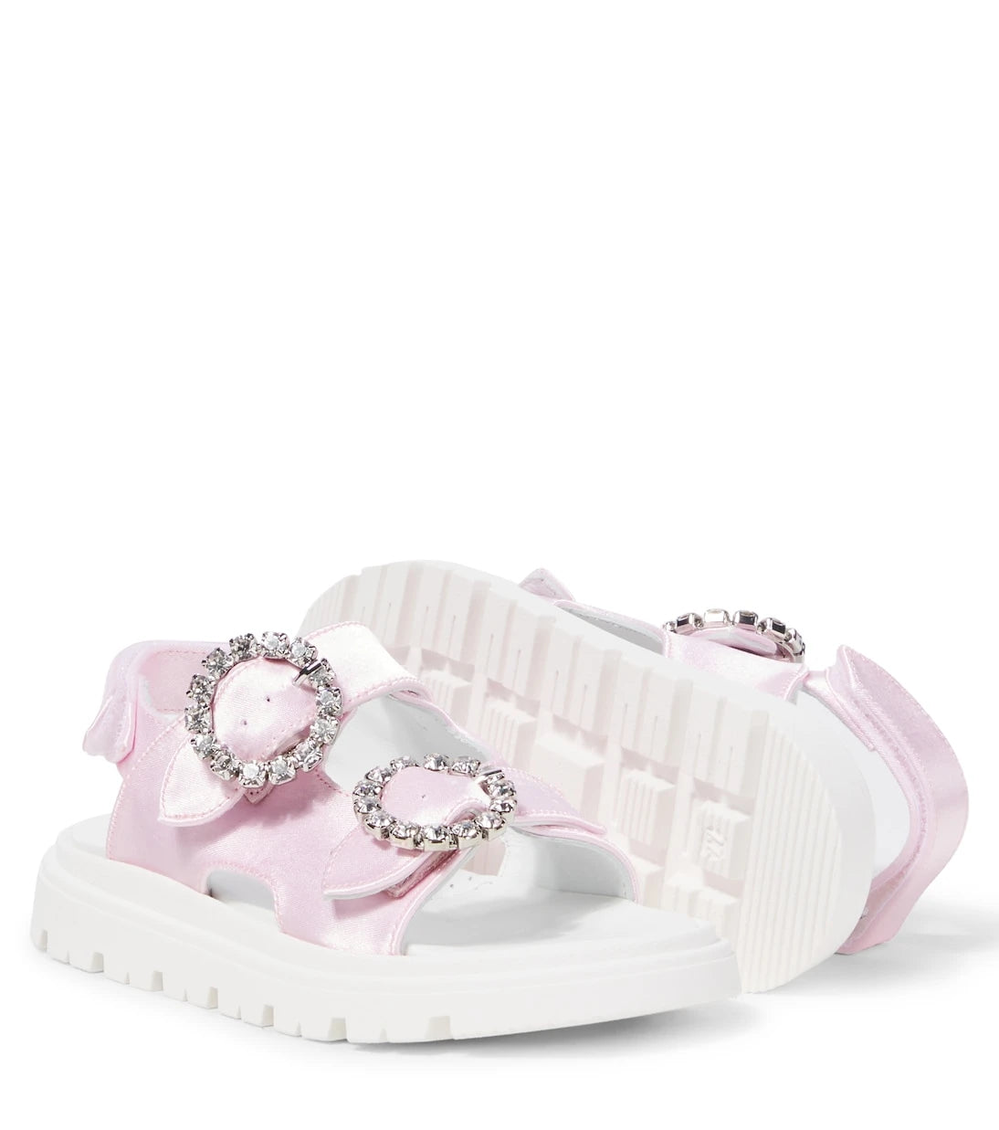 Monnalisa - Embellished satin sandals